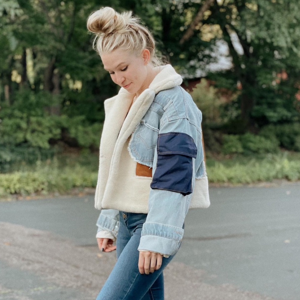 Unique deconstructed patch work denim jacket. One of a kind piece!